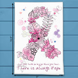 Breast Cancer Tea Towel – Courage, Strength & Support
