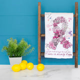 Breast Cancer Tea Towel – Courage, Strength & Support