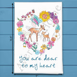 You Are Dear To My Heart Tea Towel – Love You, Mom