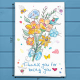 Thank You for Being You Tea Towel – Wildflower Heart