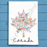 Canada Icons Tea Towel – Mountains, Moose & Maple Syrup