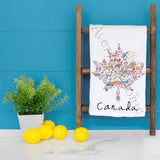 Canada Icons Tea Towel – Mountains, Moose & Maple Syrup