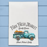 Farm Fresh Pumpkins Pickup Truck Kitchen Dish Towel