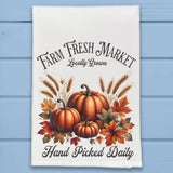 Farm Fresh Market Pumpkins Kitchen Dish Towel