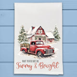 Farmy & Bright Red Pickup Barn Christmas