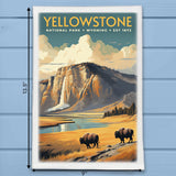 Yellow Stone National Park Wyoming Kitchen Dish Towel