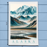 Alaska Landmark & Landscape Watercolor Kitchen Dish Towel