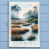 Florida Landmark & Landscape Watercolor Kitchen Dish Towel