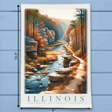 Illinois Landmark & Landscape Watercolor Kitchen Dish Towel