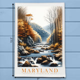 Maryland Landmark & Landscape Watercolor Kitchen Dish Towel