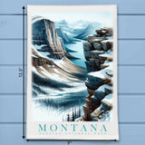 Montana Landmark & Landscape Watercolor Kitchen Dish Towel