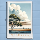 Nebraska Landmark & Landscape Watercolor Kitchen Dish Towel