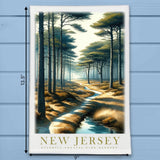 New Jersey Landmark & Landscape Watercolor Kitchen Dish Towel