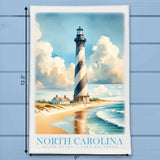 North Carolina Landmark & Landscape Watercolor Kitchen Dish Towel