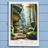 Ohio Landmark & Landscape Watercolor Kitchen Dish Towel