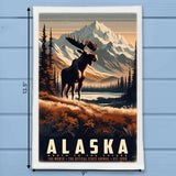 Alaska State Animal Vintage Digital Art Kitchen Dish Towel