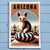 Arizona State Animal Vintage Digital Art Kitchen Dish Towel