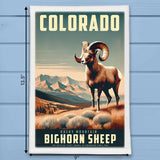 Colorado State Animal Vintage Digital Art Kitchen Dish Towel