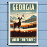 Georgia State Animal Vintage Digital Art Kitchen Dish Towel