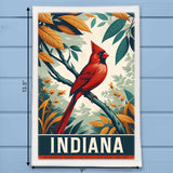 Indiana State Animal Vintage Digital Art Kitchen Dish Towel