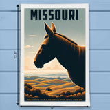 Missouri State Animal Vintage Digital Art Kitchen Dish Towel