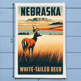 Nebraska State Animal Vintage Digital Art Kitchen Dish Towel