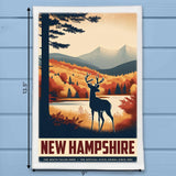 New Hampshire State Animal Vintage Digital Art Tea Towel