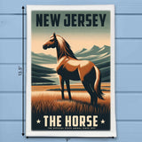 New Jersey State Animal Vintage Digital Art Tea Towel