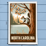 North Carolina State Animal Vintage Digital Art Tea Towel