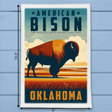 Oklahoma State Animal Vintage Digital Art Kitchen Dish Towel