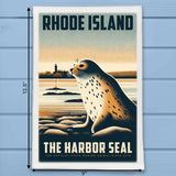 Rhode Island State Animal Vintage Digital Art Tea Towel