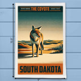 South Dakota State Animal Vintage Digital Art Tea Towel