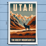 Utah State Animal Vintage Digital Art Kitchen Dish Towel