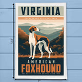 Virginia State Animal Vintage Digital Art Kitchen Dish Towel