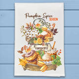 Tea Party Tiered Tray Pumpkin Spice Season Kitchen Towel