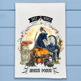 Trickor Treat Cat Pumpkin Halloween Kitchen Dish Towel