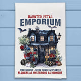 Haunted House Emporium Floral Halloween Kitchen Dish Towel