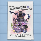 Black Cat Salem Sanctuary Halloween Kitchen Dish Towel