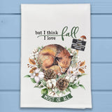 I love Fall Most of All Sleeping Fox & Pup Kitchen Towel