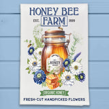 Vintage Honey Bee Farm Fresh-Cut Flowers Kitchen Dish Towel