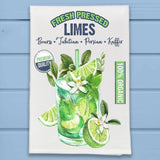 Fresh Pressed Vintage Lime & Mint Drink Kitchen Dish Towel