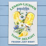 Vintage Floral Lemon-Licious Popsicle Kitchen Dish Towel