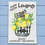 Plaid Farmhouse Lemon Bucket Kitchen Dish Towel