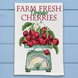 Modern Farm Fresh Cherries Farmhouse Kitchen Dish Towel