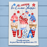 4th of July Ice-Cream Milkshake Shoppe Kitchen Dish Towel