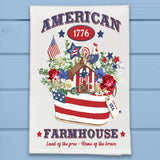 Patriotic Birdhouse Land of the Free Kitchen Dish Towel