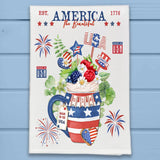 America the Beautiful Patriotic Mug Cake Kitchen Dish Towel