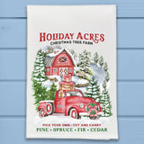 Country Holiday Acres Christmas Tree Farm Kitchen Dish Towel