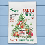 Dear Santa Mostly Nice Sometimes Naughty Kitchen Dish Towel