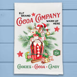 Elf Chocolate Cocoa Compnay Christmas Kitchen Dish Towel